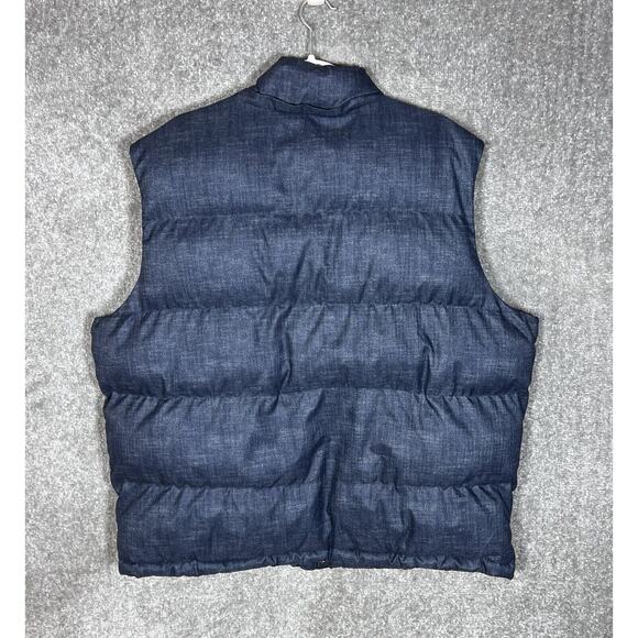 Old Navy Puffer Vest Coat Mens Size XXL Heather Blue Pockets Snap Zip - Picture 2 of 9
